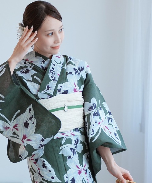 utatane（ウタタネ）の「選べる浴衣3点セット utataneオリジナル 国内染色（浴衣・レディース・ホワイト系1/ブラウン系1/ホワイト系2/ベージュ系1/ベージュ系3/ホワイト系3/グリーン系1/ブルー系2/ベージュ系2/グレー系1/ホワイト系4/ブルー系1/イエロー系1/ホワイト系6/ホワイト系5/グレー系2/ブラック系1/ブルー系3/ネイビー系1/グリーン系2・FREE）」の15枚目の写真