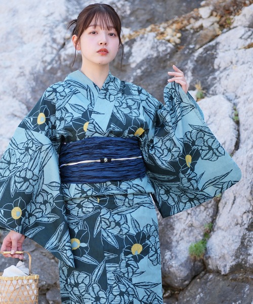 utatane（ウタタネ）の「選べる浴衣3点セット utataneオリジナル 国内染色（浴衣・レディース・ホワイト系1/ブラウン系1/ホワイト系2/ベージュ系1/ベージュ系3/ホワイト系3/グリーン系1/ブルー系2/ベージュ系2/グレー系1/ホワイト系4/ブルー系1/イエロー系1/ホワイト系6/ホワイト系5/グレー系2/ブラック系1/ブルー系3/ネイビー系1/グリーン系2・FREE）」の18枚目の写真