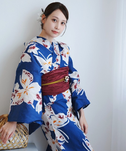 utatane（ウタタネ）の「選べる浴衣3点セット utataneオリジナル 国内染色（浴衣・レディース・ホワイト系1/ブラウン系1/ホワイト系2/ベージュ系1/ベージュ系3/ホワイト系3/グリーン系1/ブルー系2/ベージュ系2/グレー系1/ホワイト系4/ブルー系1/イエロー系1/ホワイト系6/ホワイト系5/グレー系2/ブラック系1/ブルー系3/ネイビー系1/グリーン系2・FREE）」の19枚目の写真