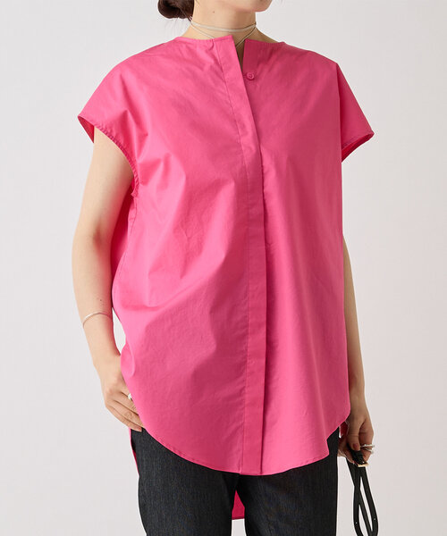 LIVETART（リヴェタート）の「比翼ノースリーブシャツ（シャツ/ブラウス・レディース・ピンク/ブルー・FREE）」の2枚目の写真