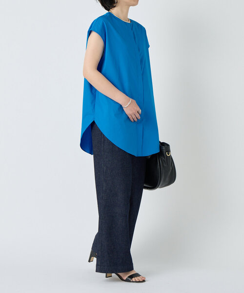 LIVETART（リヴェタート）の「比翼ノースリーブシャツ（シャツ/ブラウス・レディース・ピンク/ブルー・FREE）」の4枚目の写真