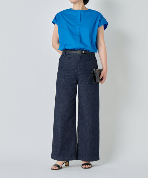 LIVETART（リヴェタート）の「比翼ノースリーブシャツ（シャツ/ブラウス・レディース・ピンク/ブルー・FREE）」の6枚目の写真