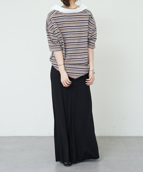 SHENERY（シーナリー）の「《履き心地抜群》ベア天竺ロングスカート（スカート・レディース・ブラック/ベージュ・36/38）」の7枚目の写真