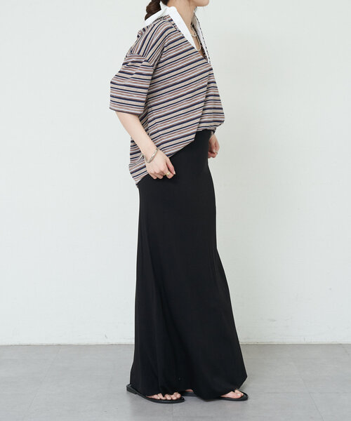 SHENERY（シーナリー）の「《履き心地抜群》ベア天竺ロングスカート（スカート・レディース・ブラック/ベージュ・36/38）」の8枚目の写真