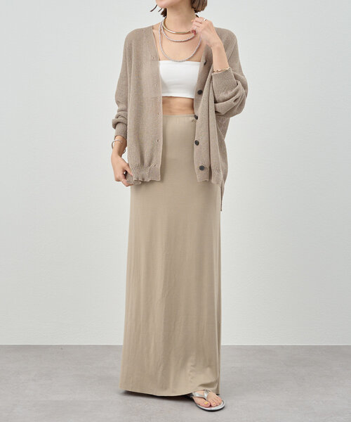 SHENERY（シーナリー）の「《履き心地抜群》ベア天竺ロングスカート（スカート・レディース・ブラック/ベージュ・36/38）」の22枚目の写真