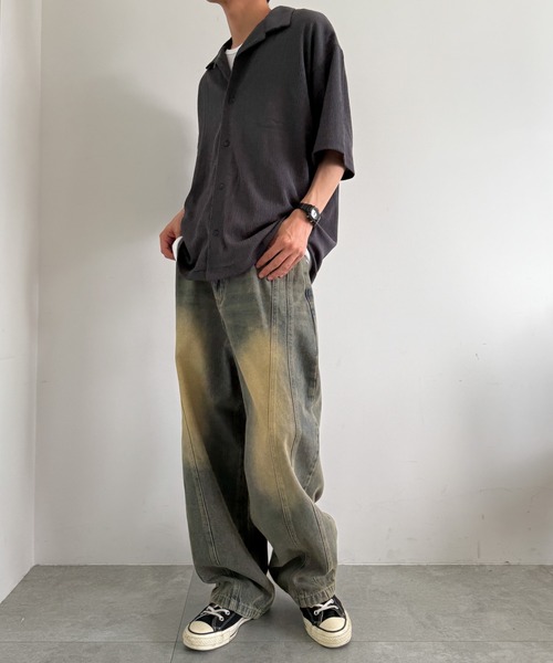 WEGO(ウィゴー)の「WEGO/アンサンブルサッカーシャツ(アンサンブル・メンズ・ブラック/グレー/チャコールグレー・X-LARGE/MEDIUM/LARGE)」の5枚目の写真