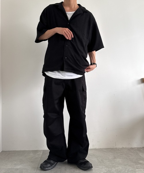 WEGO(ウィゴー)の「WEGO/アンサンブルサッカーシャツ(アンサンブル・メンズ・ブラック/グレー/チャコールグレー・X-LARGE/MEDIUM/LARGE)」の4枚目の写真