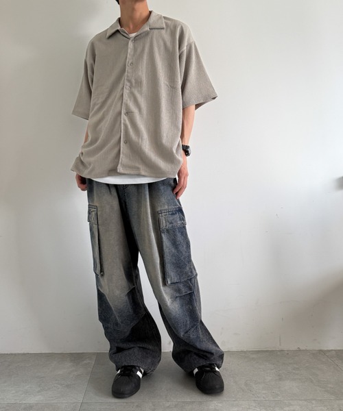 WEGO(ウィゴー)の「WEGO/アンサンブルサッカーシャツ(アンサンブル・メンズ・ブラック/グレー/チャコールグレー・X-LARGE/MEDIUM/LARGE)」の6枚目の写真