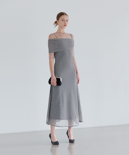 Leja(レジャ)の「【LEJA】2WAYチュールトップスパールAラインドレスワンピース2点セット美脚効果結婚式 パーティードレス 成人式 二次会 同窓会 お呼ばれ オケージョン 20代 30代(ドレス・レディース・グレー/ブラック・SMALL/MEDIUM)」の21枚目の写真