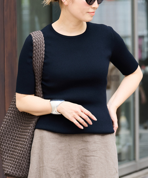 追加 Diner B RIB クルーネックプルオーバー（ニット/セーター