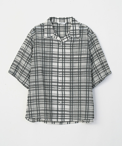 セール】VICTIM ヴィクティム / OPEN COLLAR CHECK SHIRT シアー