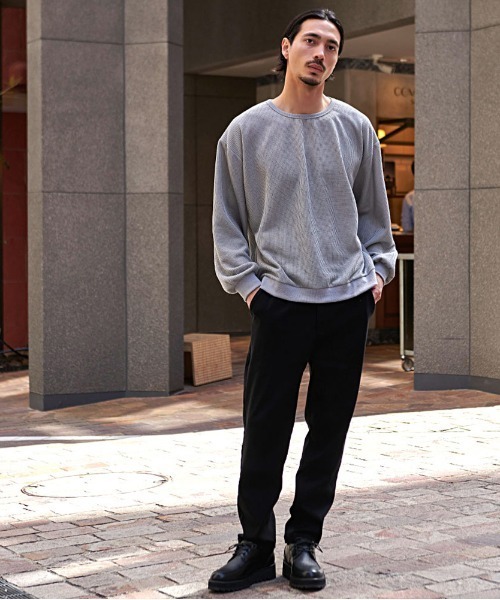 CavariA(キャバリア)の「『CavariA/キャバリア』サイドZIPクルーネック長袖TEE(Tシャツ/カットソー・メンズ・ブルー/グレー/ネイビー/ブラック・L/M)」の6枚目の写真
