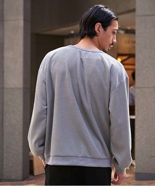CavariA(キャバリア)の「『CavariA/キャバリア』サイドZIPクルーネック長袖TEE(Tシャツ/カットソー・メンズ・ブルー/グレー/ネイビー/ブラック・L/M)」の8枚目の写真