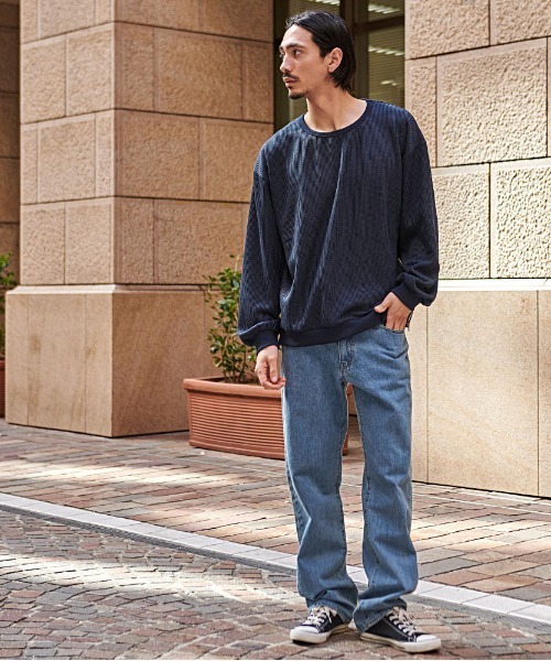 CavariA(キャバリア)の「『CavariA/キャバリア』サイドZIPクルーネック長袖TEE(Tシャツ/カットソー・メンズ・ブルー/グレー/ネイビー/ブラック・L/M)」の10枚目の写真