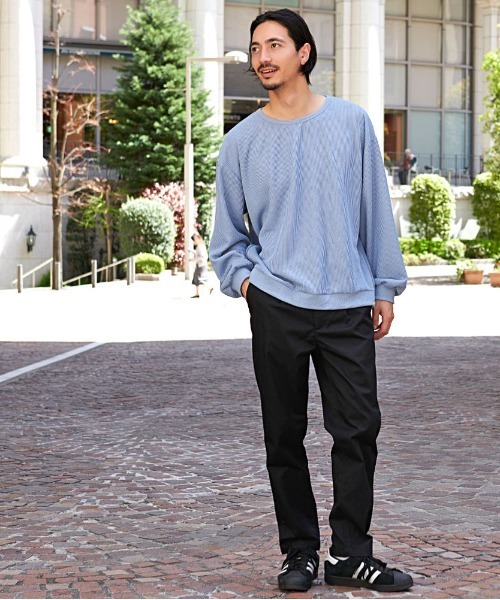 CavariA(キャバリア)の「『CavariA/キャバリア』サイドZIPクルーネック長袖TEE(Tシャツ/カットソー・メンズ・ブルー/グレー/ネイビー/ブラック・L/M)」の14枚目の写真