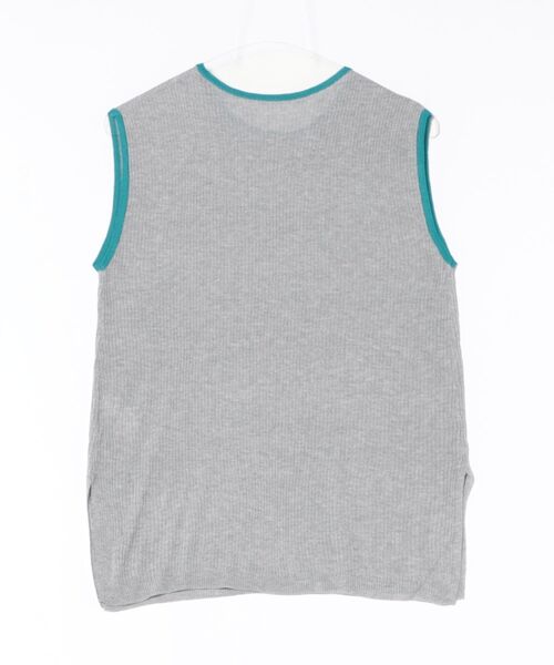 VICKY（ビッキー）の「麻タッチ配色ニットノースリトップス≪手洗い可能≫（ニット/セーター・レディース・オフホワイト/ライトグレー/ブラウン・M）」の21枚目の写真