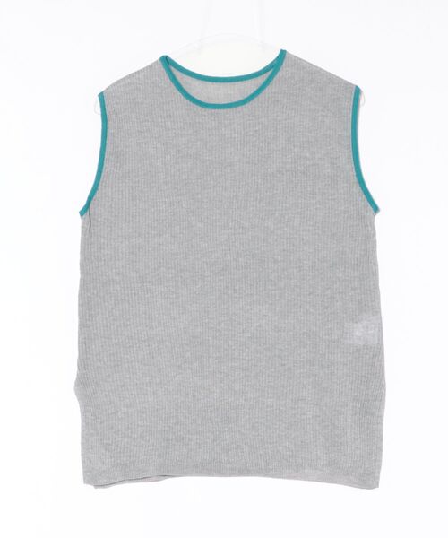 VICKY（ビッキー）の「麻タッチ配色ニットノースリトップス≪手洗い可能≫（ニット/セーター・レディース・オフホワイト/ライトグレー/ブラウン・M）」の22枚目の写真