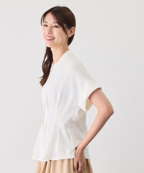 Jayro（ジャイロ）の「ウエストタックブラウス（シャツ/ブラウス・レディース・ライトグリーン/ホワイト系その他/ブラック・M）」の6枚目の写真