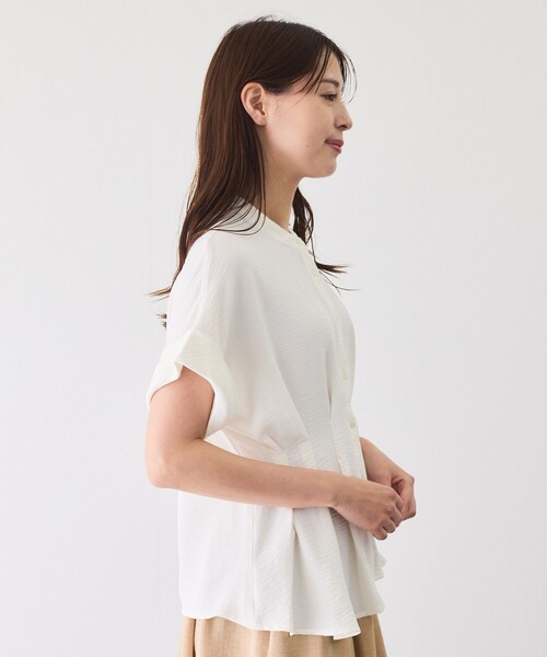 Jayro（ジャイロ）の「ウエストタックブラウス（シャツ/ブラウス・レディース・ライトグリーン/ホワイト系その他/ブラック・M）」の7枚目の写真