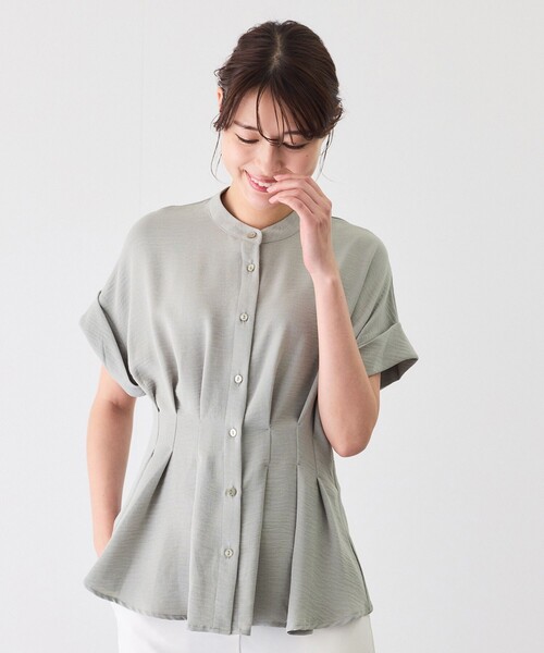 Jayro（ジャイロ）の「ウエストタックブラウス（シャツ/ブラウス・レディース・ライトグリーン/ホワイト系その他/ブラック・M）」の13枚目の写真