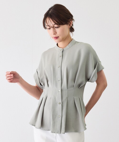 Jayro（ジャイロ）の「ウエストタックブラウス（シャツ/ブラウス・レディース・ライトグリーン/ホワイト系その他/ブラック・M）」の14枚目の写真