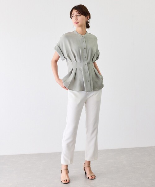 Jayro（ジャイロ）の「ウエストタックブラウス（シャツ/ブラウス・レディース・ライトグリーン/ホワイト系その他/ブラック・M）」の17枚目の写真