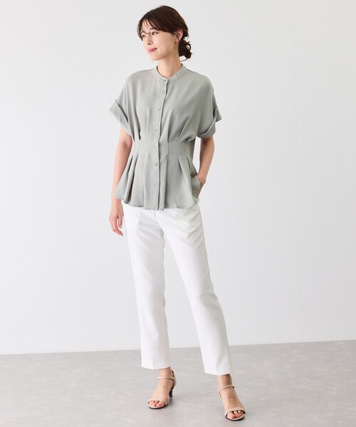 Jayro（ジャイロ）の「ウエストタックブラウス（シャツ/ブラウス・レディース・ライトグリーン/ホワイト系その他/ブラック・M）」の18枚目の写真