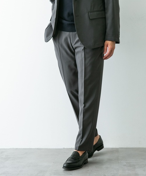URBAN RESEARCH DOORS（アーバンリサーチドアーズ）の「『イージーケア』LIFE STYLE TAILOR　メランジトロストレッチパンツ（スーツパンツ・メンズ・グレー/カーキ/ネイビー・SMALL/MEDIUM/LARGE）」の2枚目の写真