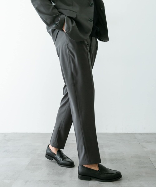 URBAN RESEARCH DOORS（アーバンリサーチドアーズ）の「『イージーケア』LIFE STYLE TAILOR　メランジトロストレッチパンツ（スーツパンツ・メンズ・グレー/カーキ/ネイビー・SMALL/MEDIUM/LARGE）」の6枚目の写真
