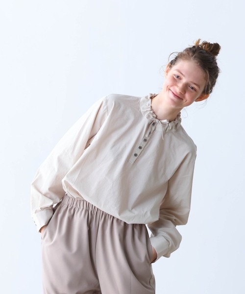 Kelen（ケレン）の「「KELEN / ケレン」デザインカラーブラウス（シャツ/ブラウス・レディース・チャコールグレー/オフホワイト/ブラック/グレイッシュベージュ・S/M）」の7枚目の写真