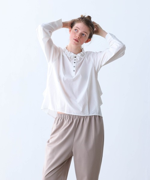 Kelen（ケレン）の「「KELEN / ケレン」デザインカラーブラウス（シャツ/ブラウス・レディース・チャコールグレー/オフホワイト/ブラック/グレイッシュベージュ・S/M）」の13枚目の写真