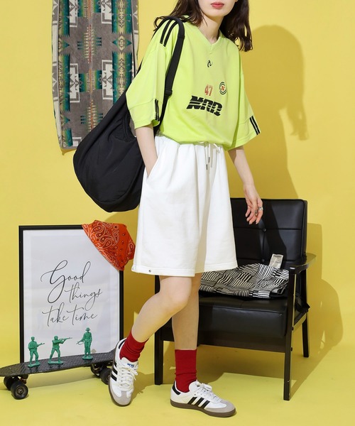 NERDY(ノルディ)の「スポーティ ジャージ 半袖 Tシャツ(Tシャツ/カットソー・メンズ・ブラック/グレー/グリーン/ホワイト・M/L/S)」の20枚目の写真