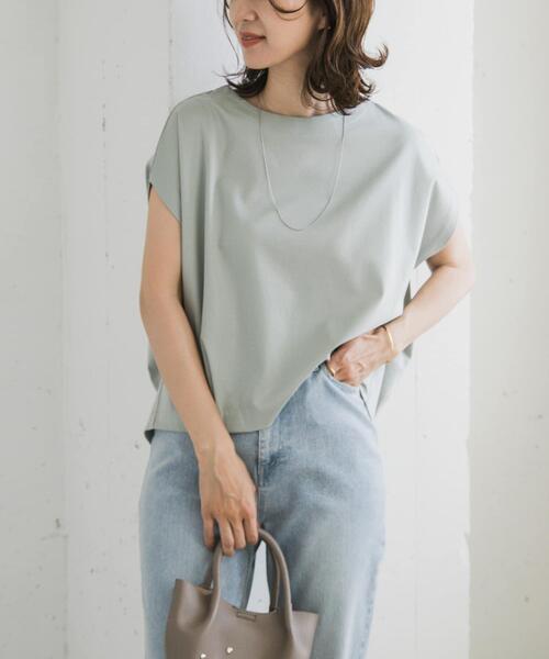 URBAN RESEARCH DOORS（アーバンリサーチドアーズ）の「コットンバックタックフレンチプルオーバー（Tシャツ/カットソー・レディース・オフホワイト/ネイビー/ミント/チャコールグレー・MEDIUM）」の3枚目の写真