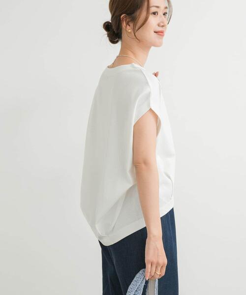 URBAN RESEARCH DOORS（アーバンリサーチドアーズ）の「コットンバックタックフレンチプルオーバー（Tシャツ/カットソー・レディース・オフホワイト/ネイビー/ミント/チャコールグレー・MEDIUM）」の19枚目の写真