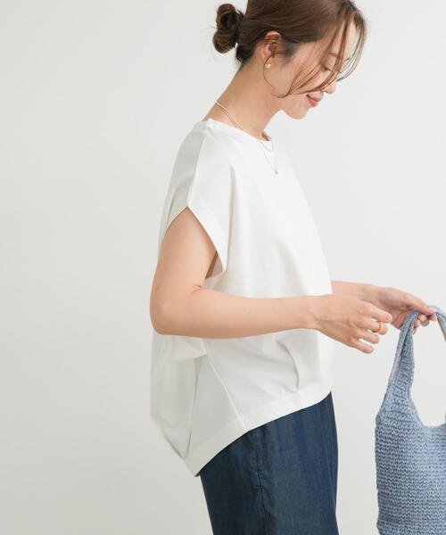 URBAN RESEARCH DOORS（アーバンリサーチドアーズ）の「コットンバックタックフレンチプルオーバー（Tシャツ/カットソー・レディース・オフホワイト/ネイビー/ミント/チャコールグレー・MEDIUM）」の15枚目の写真