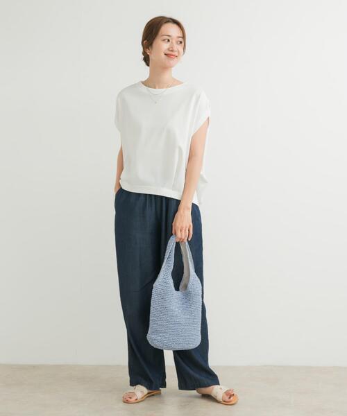 URBAN RESEARCH DOORS（アーバンリサーチドアーズ）の「コットンバックタックフレンチプルオーバー（Tシャツ/カットソー・レディース・オフホワイト/ネイビー/ミント/チャコールグレー・MEDIUM）」の13枚目の写真