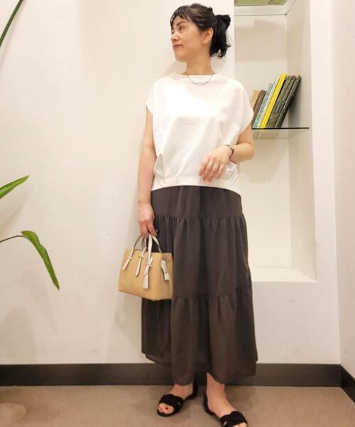 URBAN RESEARCH DOORS（アーバンリサーチドアーズ）の「コットンバックタックフレンチプルオーバー（Tシャツ/カットソー・レディース・オフホワイト/ネイビー/ミント/チャコールグレー・MEDIUM）」の11枚目の写真