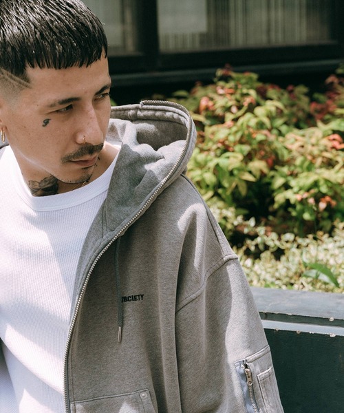 Subciety(サブサエティ)の「Full zip hoodie(パーカー・メンズ・グリーン/ブラック/グレー・X-LARGE/LARGE/MEDIUM/SMALL)」の5枚目の写真