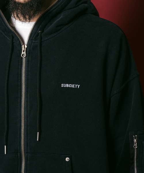 Subciety(サブサエティ)の「Full zip hoodie(パーカー・メンズ・グリーン/ブラック/グレー・X-LARGE/LARGE/MEDIUM/SMALL)」の17枚目の写真