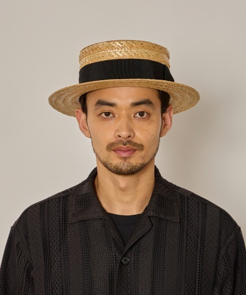 arth(アース)の「arth HANAMUGI BOATER HAT / アース(ハット・メンズ・ナチュラル・58cm/60cm)」の2枚目の写真