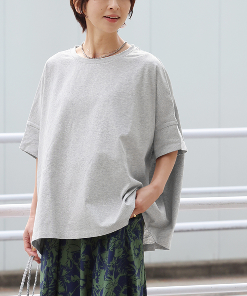 JOURNAL STANDARD relume(ジャーナルスタンダード レリューム)の「《追加3》オーガニックコットン汗ジミ防止ワイドT(Tシャツ/カットソー・レディース・グレー/ブラック/ライトグレー/ホワイト・FREE)」の6枚目の写真
