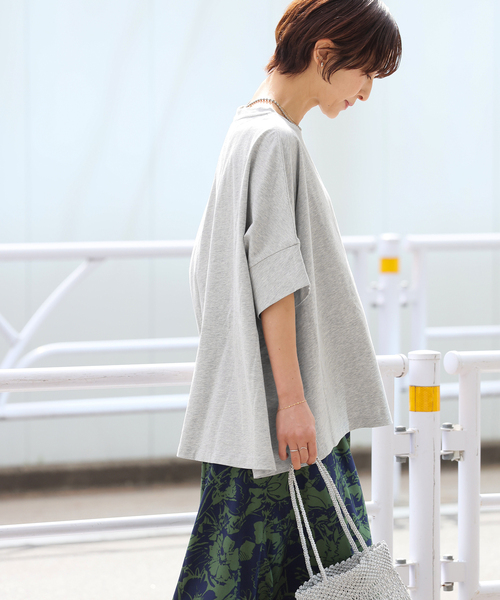 JOURNAL STANDARD relume(ジャーナルスタンダード レリューム)の「《追加3》オーガニックコットン汗ジミ防止ワイドT(Tシャツ/カットソー・レディース・グレー/ブラック/ライトグレー/ホワイト・FREE)」の7枚目の写真