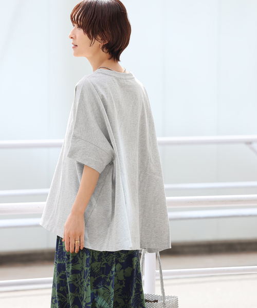 JOURNAL STANDARD relume(ジャーナルスタンダード レリューム)の「《追加3》オーガニックコットン汗ジミ防止ワイドT(Tシャツ/カットソー・レディース・グレー/ブラック/ライトグレー/ホワイト・FREE)」の8枚目の写真