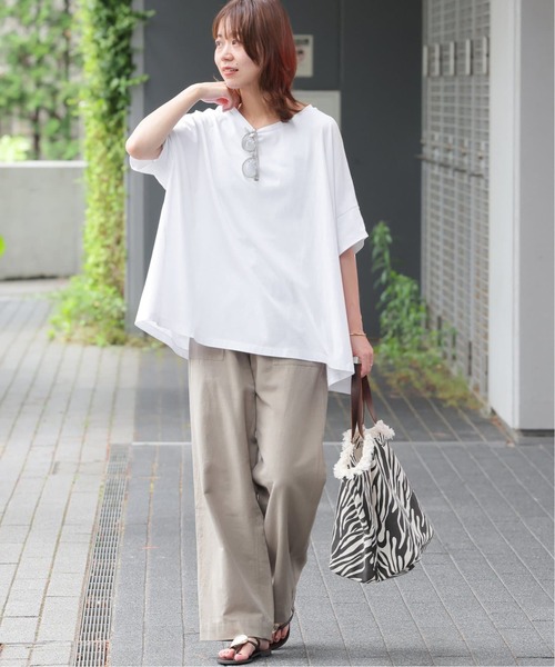 JOURNAL STANDARD relume(ジャーナルスタンダード レリューム)の「《追加3》オーガニックコットン汗ジミ防止ワイドT(Tシャツ/カットソー・レディース・グレー/ブラック/ライトグレー/ホワイト・FREE)」の9枚目の写真