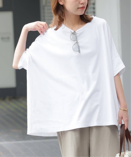 JOURNAL STANDARD relume(ジャーナルスタンダード レリューム)の「《追加3》オーガニックコットン汗ジミ防止ワイドT(Tシャツ/カットソー・レディース・グレー/ブラック/ライトグレー/ホワイト・FREE)」の13枚目の写真