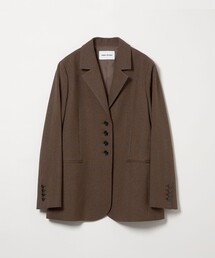 グリーンレーベルリラクシング　チェック　ノーカラー　セットアップ　ブラウン　40 green label relaxing｜グリーンレーベルリラクシングの