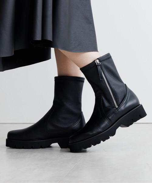 HIMIKO(ヒミコ)の「【HIMIKO】【撥水】トラックソールサイドジップストレッチブーツ/651403(ブーツ・レディース・ブラック/グレー/ボルドー・25.5cm/25.0cm/23.5cm/24.0cm/23.0cm/22.5cm/22.0cm/21.5cm/26.5cm/26.0cm/24.5cm)」の7枚目の写真