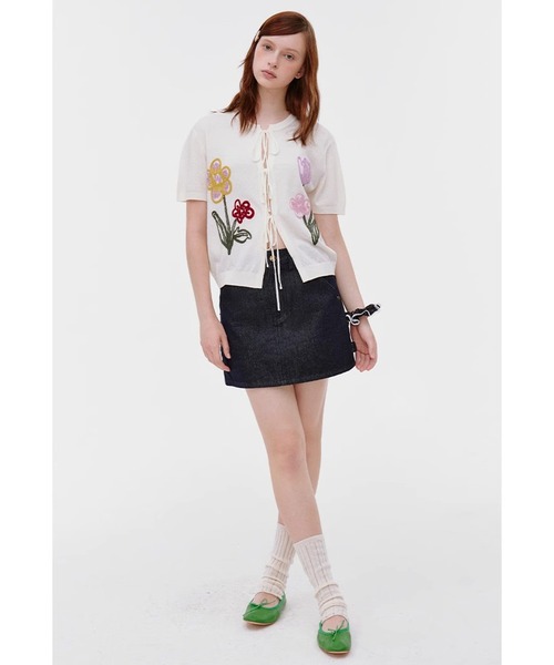 ★1度着用美品★うさとの服 ストライプデザインオープンフロントカーディガン 4 さっと羽織れる手軽さが良い♪オープンフロントカーディガン