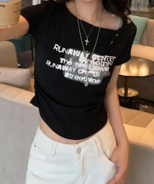 SPIGA（スピーガ）の「胸ﾛｺﾞ入りｵﾌｼｮﾙﾀﾞｰTｼｬﾂ（Tシャツ/カットソー・レディース・ブルー/グレー/ブラック/イエロー/ネイビー/レッド/ホワイト・X-LARGE/LARGE/MEDIUM/SMALL）」の3枚目の写真