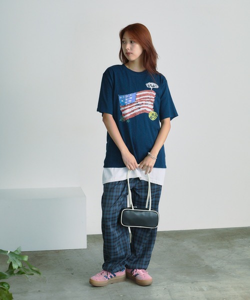 BLANK (ブランク)の「▲USA Flag Graphic Tee/ USAフラッグ グラフィック Tシャツ(Tシャツ/カットソー・レディース・ネイビー/ホワイト/ブラック・FREE)」の20枚目の写真